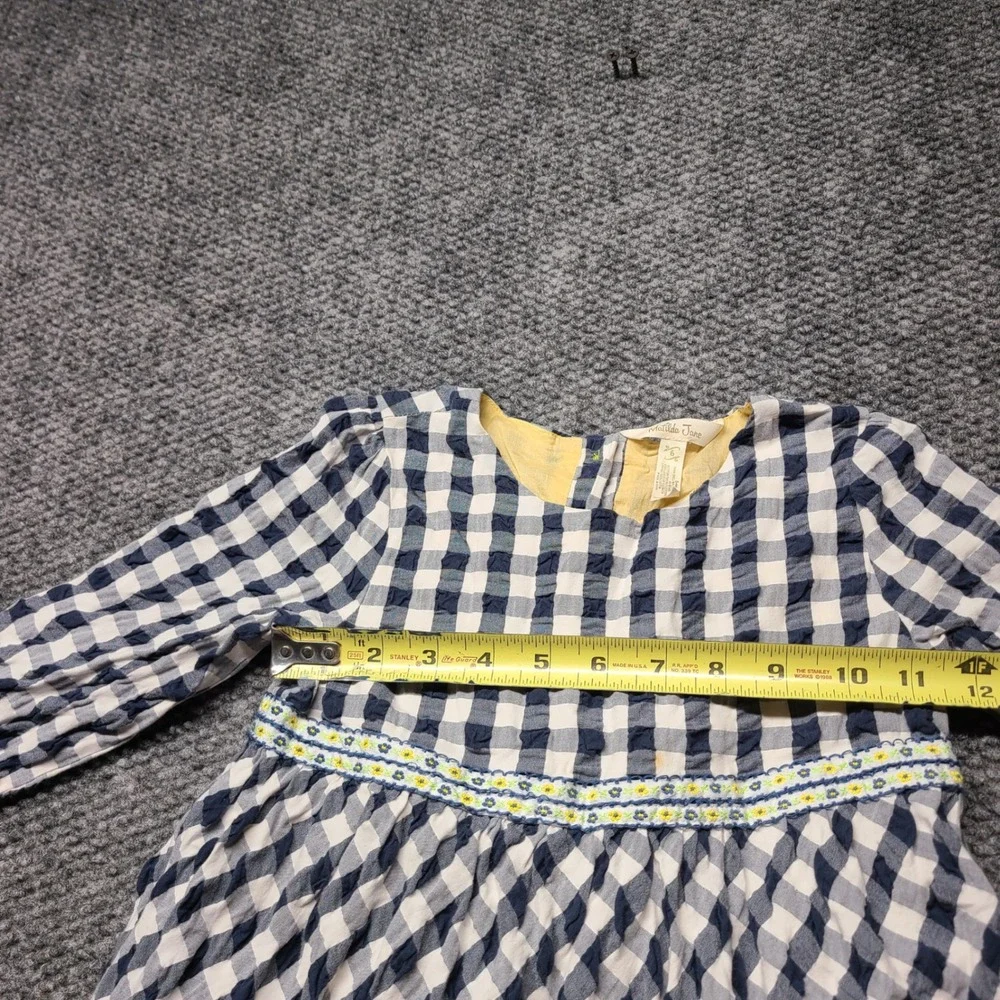 Matilda Jane Girls Gingham Floral Ruffle Dress Blue Yellow Size 6 33002D